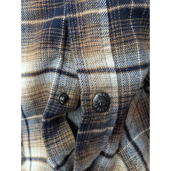 Dakota Grizzly Flannel Shirt Jacket Mens XL Brown Plaid Lined Snap Front Shacket - Picture 9 of 11